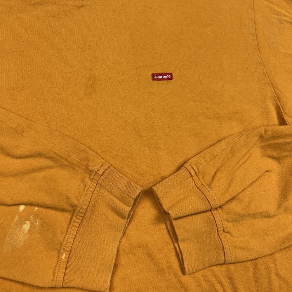 Supreme Long Sleeve T-Shirt Mens XL Yellow Small Box Logo Mustard Gold G1